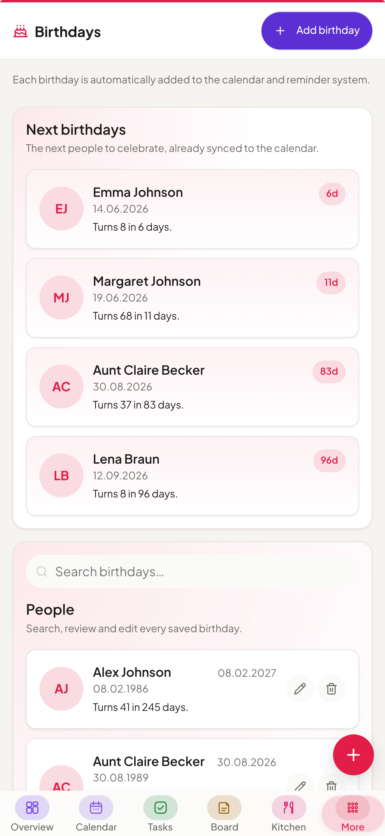 Birthdays